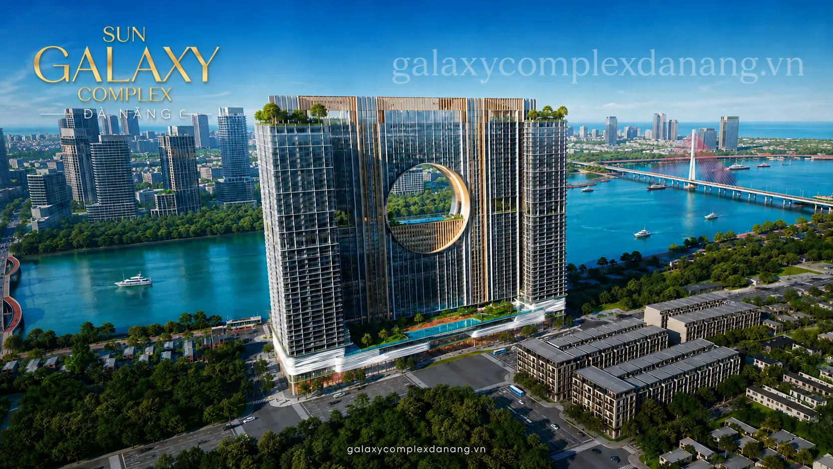 Phối cảnh Sun Galaxy Complex nhìn về sông Hàn